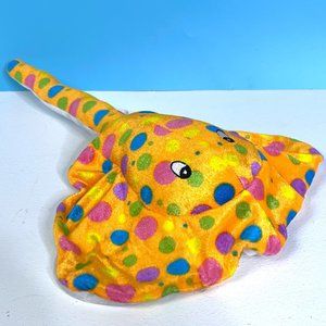 RARE Fun & Fun Toys whimsical Orange Polka Dot Ray 17" Plush Stuffed‎ Stingray